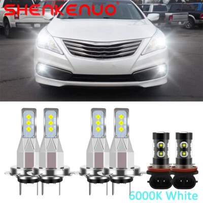 PARA Hyundai Azera 2011-2017 6x Combo Faros LED Bombillas antiniebla altas bajas Foto 1 de 4