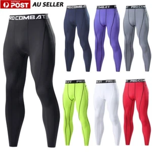 Mens Compression Base layer Thermal Skin Tights Running Gym Yoga Active Pants - Picture 1 of 15