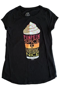 Justice Black Short Sleeve Graphic T Shirt 12 NWOT - Picture 1 of 3