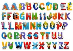 Fun Colorful Animal Wooden Alphabet Letters Personalised Name Gift Set/ Toys - Picture 1 of 9