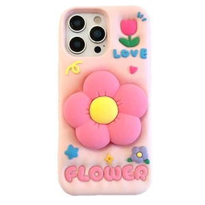 per iPhone 16 15 14 13 Pro Max bellissima custodia telefono silicone morbida fiore - Foto 1 di 13