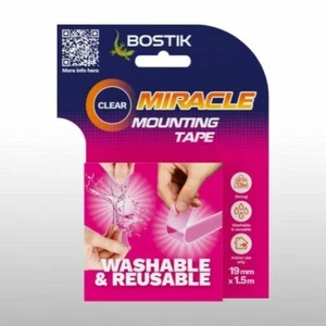 Cinta Adhesiva Transparente Bostik Miracle De Doble Cara 19mm x 1.5m - Picture 1 of 5