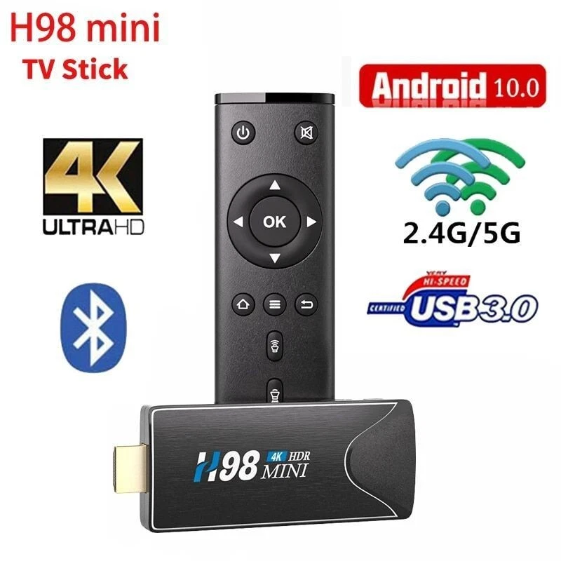 X Stick TV Télécommande Smart Android 11.0 Mini Boîte 8k Ultra HD 4gb 64gb H98 - Photo 1/1