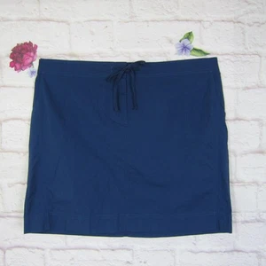 New! J. Jill Stretch Skirt Indigo Blue Cotton Lycra Drawstring Elastic Waist 22W - Picture 1 of 4