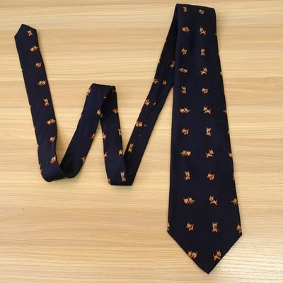 Corbata de seda azul marino para hombre Terrier escocés perro novedad caprichosa FRANCO DE NIRO Foto 1 de 4