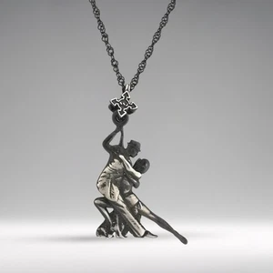 Dance Pendant for Women Vintage Style 925 Silver Tango Salsa Jewelry Gift Charm - Picture 1 of 14