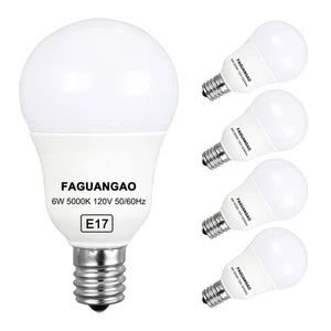 E17 Intermediate Base LED G14 Bulbs, 6W 60W Equivalent, 5000K Daylight, 600LM... - Picture 1 of 6