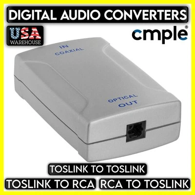 Toslink to RCA Extender Optic Toslink Converter Coax Adapter ONLY DIGITAL AUDIO - Image 1 of 4