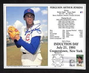 Chicago Cubs HOF Fergie Ferguson Jenkins Autograph - 8x10 Photo JSA COA/LOA - Picture 1 of 2