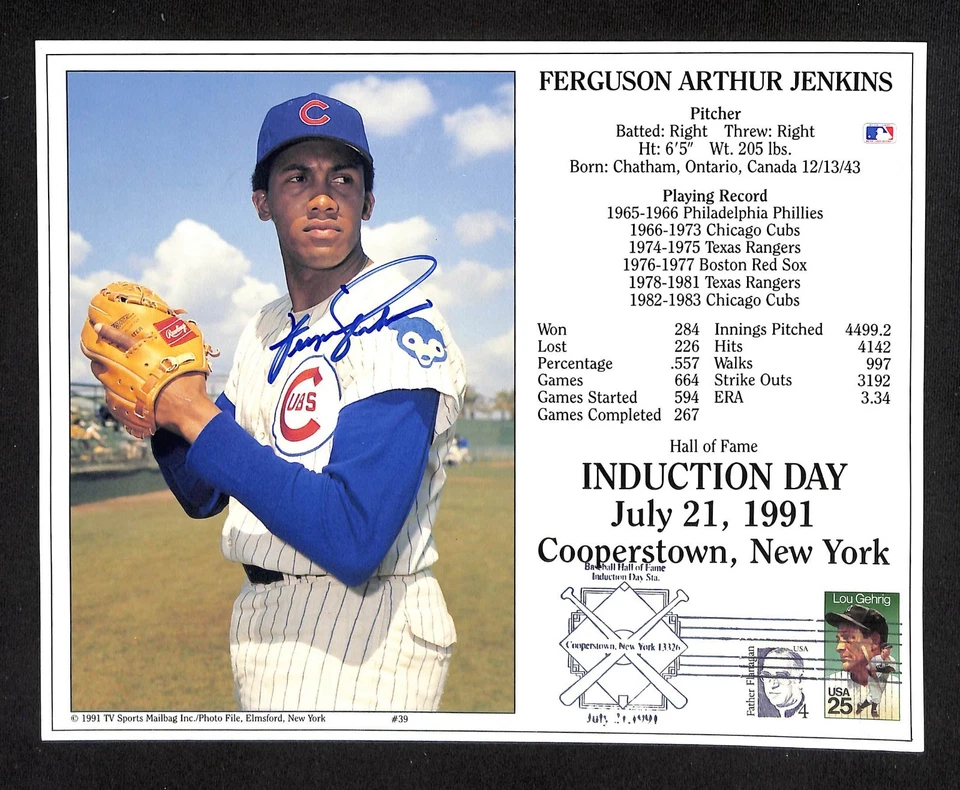 Chicago Cubs HOF Fergie Ferguson Jenkins Autograph - 8x10 Photo JSA COA/LOA - Image 1 of 2