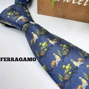Salvatore Ferragamo Krawatte Made in Italy Blau - Bild 1 von 9