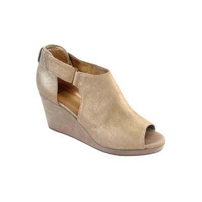 Johnston & Murphy Wedge Sandals Platform Leather Metallic Gold Women’s Size 7.5M - Image 1 of 4