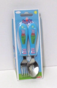 Zak Peppa Pig Kleinkind Gabel & Löffel Set leicht zu greifen für Kleinkinder NEU - Bild 1 von 3