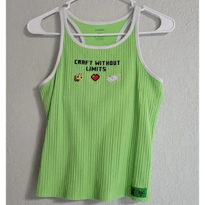 2 Piece Justice Minecraft Outfit- Bra Top Tank (12/14) and Denim Shorts (16) - Picture 1 of 8