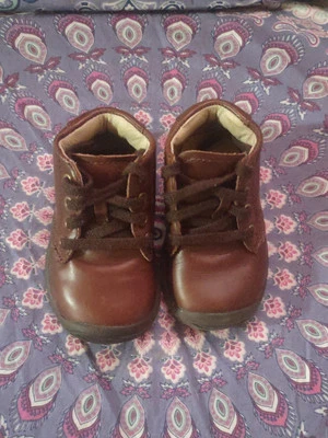 STRIDE RITE NMS Derby Boot Shoes - Toddler Boy 3.5 Wide - Brown Leather Upper - Image 1 of 4