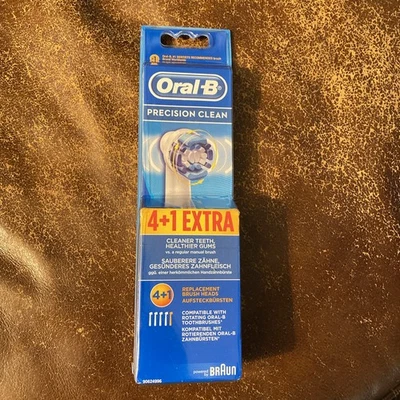 Oral B Precision Clean 5 Pack Replacement Brush Heads Powered By Braun New - Image 1 of 4