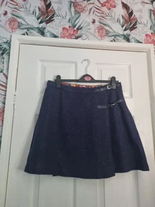 Ladys Ness Original Tailoring Navy Fleck Wool Kilt Skirt Size 12 - Picture 1 of 24