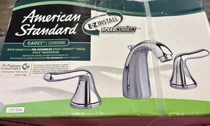 American Standard Cadet Cromo 8 Pollici Diffuso 2 Maniglie Bagno Ez Installazione - Foto 1 di 4
