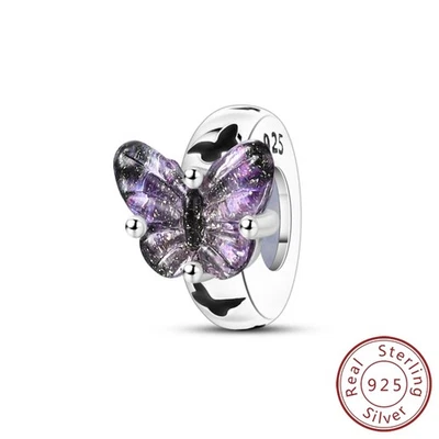 MULA 925 Sterling Silber DIY Charm CZ Traum Schmetterling Stopper Für Armband - Bild 1 von 4