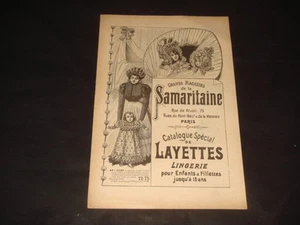 CATALOGUE SAMARITAINE MODE LAYETTES LINGERIE  1899 - Foto 1 di 1