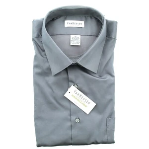 Van Heusen Dress Shirt Mens Stretch Wrinkle Free, 13V021 Grey M (15-15.5 33/34) - Picture 1 of 1