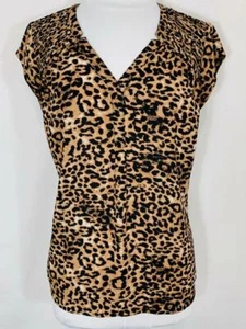 Camicetta donna nera Rainn stampa animalier Popover, top taglia large - Foto 1 di 4