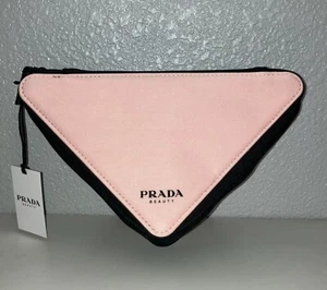 PRADA PARADOXE BEAUTY POUCH PINK TRIANGLE BAG COSMETIC MAKEUP CASE NEW - Picture 1 of 4