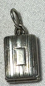 VINTAGE 1930'S OR 40'S STERLING SILVER COMPACT MAKE UP MIRROR CHARM -FREE SHIP - Picture 1 of 5