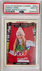 2016 Upper Deck Goodwin Champs Sports Royalty Auto Lindsey Vonn #SLRV PSA 10!!! - Picture 1 of 2