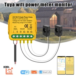 80A TUYA-FÜR SMART 2-WEGE WLAN ENERGIEZÄHLER BIDIREKTIONAL 2-KANAL MIT KLEMME - Bild 1 von 16