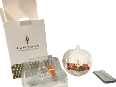 Luminara Pumpkin Ornament Candles Real Flame Less Fall Thanksgiving Halloween - Image 1 of 4
