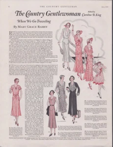 1931 PRINT AD The Country Gentleman Pattern Service Gentlewoman Traveling Illus - Picture 1 of 1