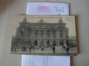  carte postale  vers 1900  paris opera et station  - Imagen 1 de 2