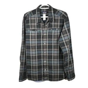 Patagonia Men’s Long Sleeved Shirt, Size Medium, Blue/Green Plaid - Picture 1 of 10