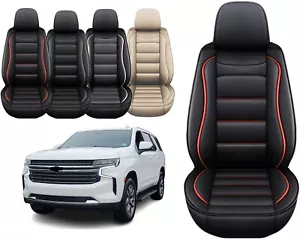 Car 2 Seat Front Covers Cushion Pad PU Leather Fit For Chevrolet Tahoe 2011-2024 - Picture 1 of 19