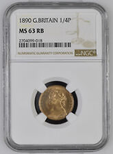 Great Britain Victoria Farthing 1890 - NGC MS 63 RB