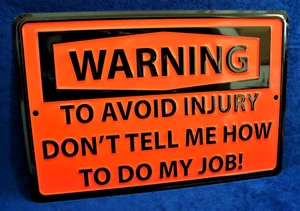 TO AVOID INJURY -*US MADE* Embossed Warning Sign -Man Cave Garage Bar Wall Decor - Picture 1 of 9