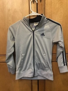 Adidas Youth Size 7 Gray Zip Up Sweat Jacket - Picture 1 of 6