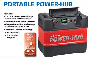 Projecta Battery Box Power Hub 12 Volt Digital screen in built 300 watt Inverter - Picture 1 of 8