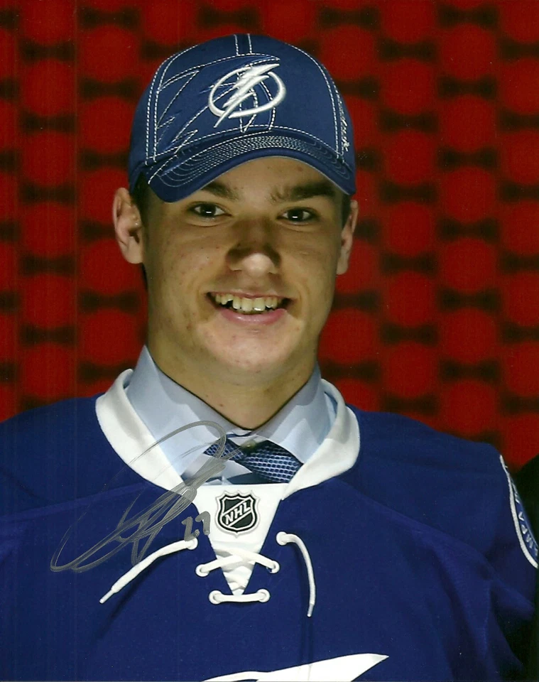 Foto firmada a mano por Jonathan Drouin 8x10 hockey NHL Tampa Bay Lightning autógrafo Foto 1 de 1
