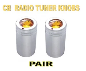 CB Radio Tune Knob SET (PAIR) w/ Amber Jewels chrome - Picture 1 of 5