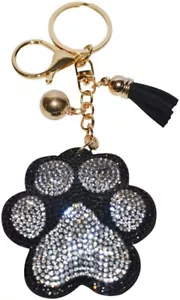 Pawprint Keychains for Women and Girls, Bling Bag Charm, Backpack Charms (Clear) - Picture 1 of 9