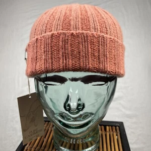Edward Armah Beanie Mens One Size Pure Cashmere Made In Italy Pink Adult - Picture 1 of 6