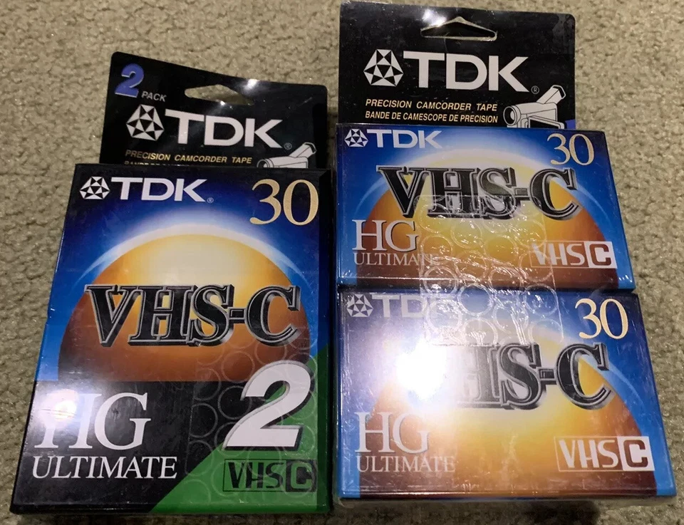 4 TDK Vhs-c HG Ultimate Camcorder Videotapes âtc-30hg High Grade 30sp / 90ep