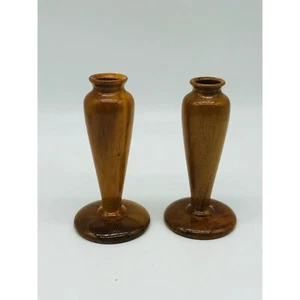 Myrtlewood Bud Vases, Set of 2, Vintage - Picture 1 of 5