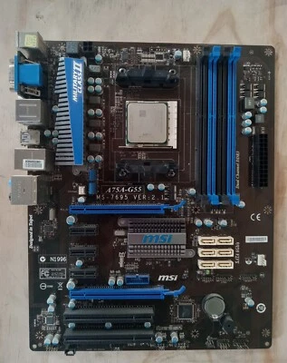 MSI A75A-G55 - Motherboard - ATX - Socket FM1 - CPU AMD-A4 3300 APU HD Graph - Image 1 of 4