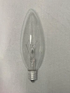 25W 120V Clear Straight tip candelarba base light bulb - Picture 1 of 2