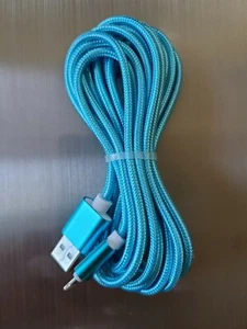 iphone braided charging cable BABY BLUE 10FT. - Picture 1 of 1