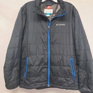 Columbia Omni Heat Jacket Mens Sz Medium Black Zip Winter Puffer Insulated Coat - Picture 1 of 11