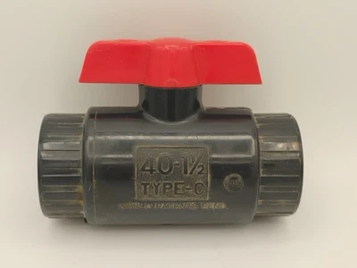 Asahi Valve 40-1 1/2 Type-C PVC 150 PSI Manual Ball Valve  - Image 1 of 4